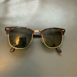 Ray-Ban Clubmaster Brown and Gold Frame